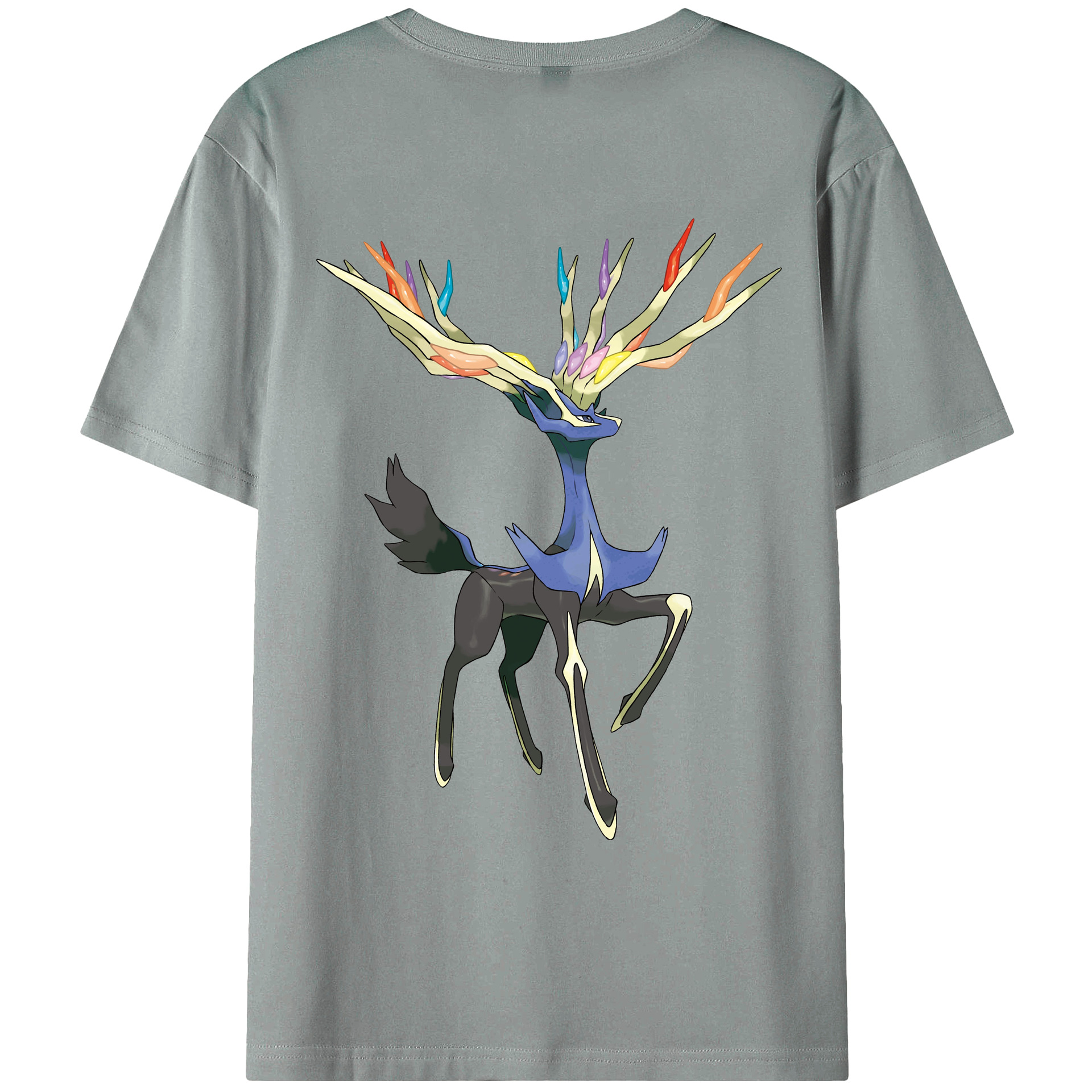 （画像用） ポケットモンスター Pokémon 綿100％ メンズ半袖Tシャツ（バックプリント） 通気性